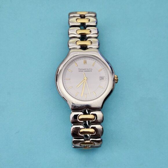 RARE Tiffany & Co. Automatic TESORO 18k Stainless Steel 2-Tone Quartz Watch 36mm main image 14